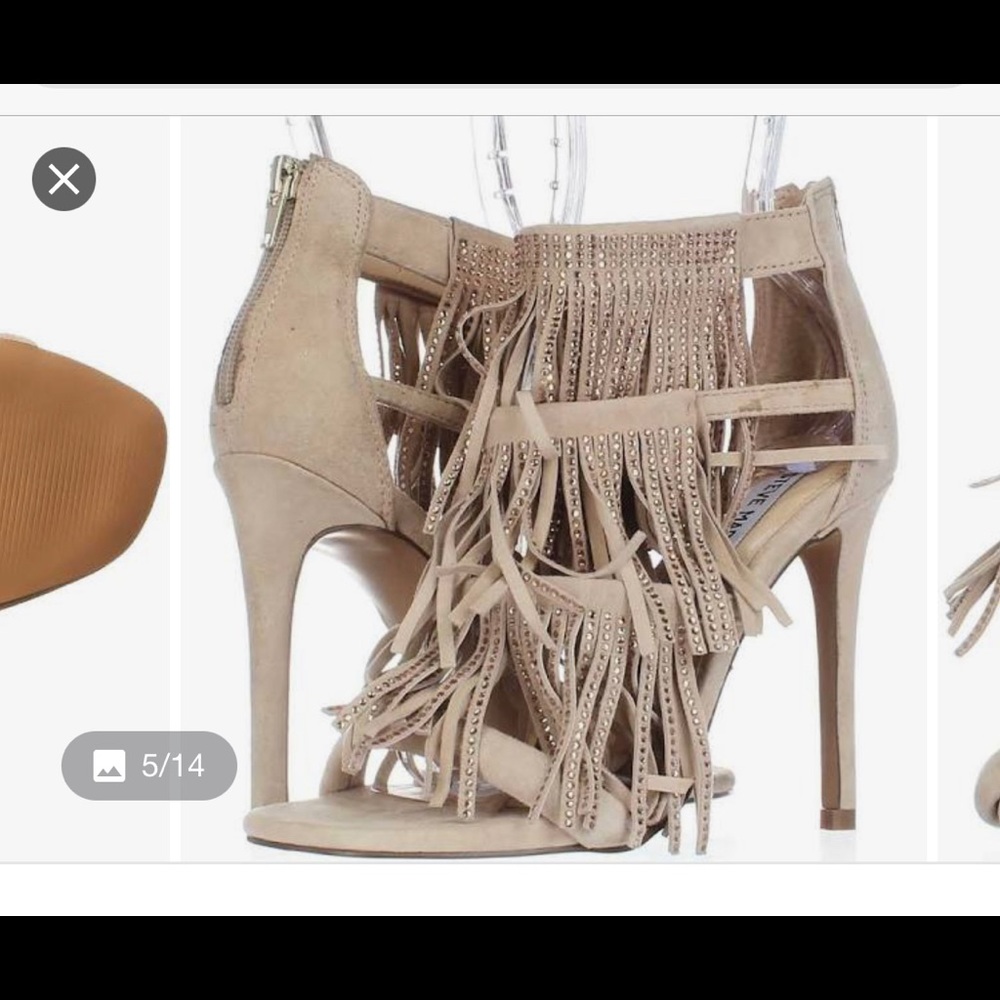Steve Madden Women's fringly Heel, Blush/Nude